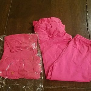NWOT hot pink ruffle shorties bottoms pant set